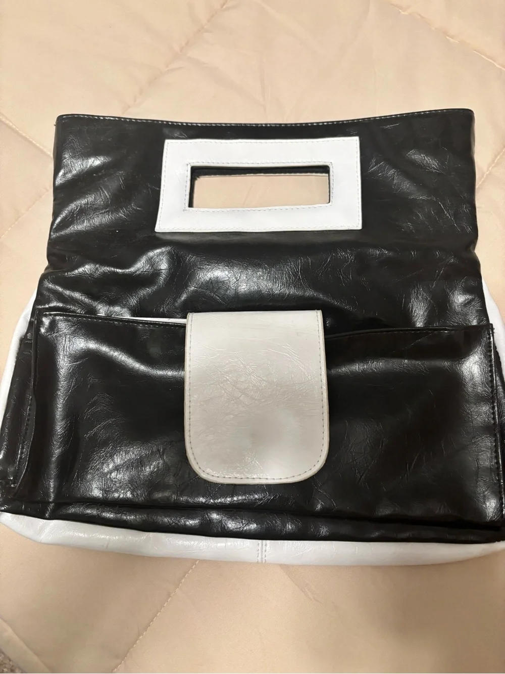 Charming Charlie Black and White Women's Oversized Clutch Bag